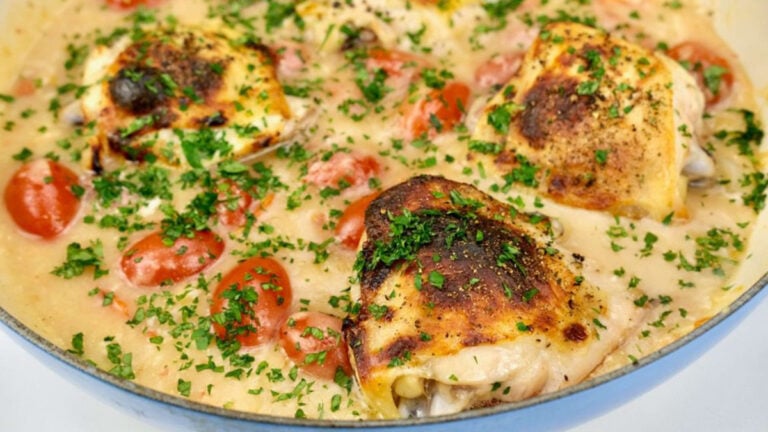 chicken thigh dinner idea, crsipy buttermilk-brined chicken