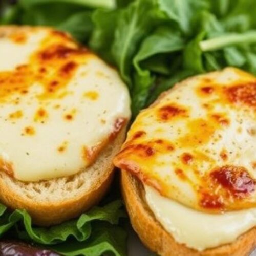 French green salad with bucheron toasts