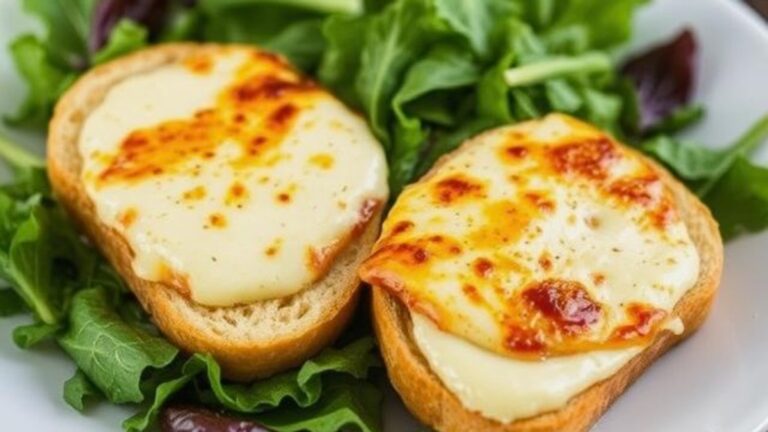 French green salad with bucheron toasts