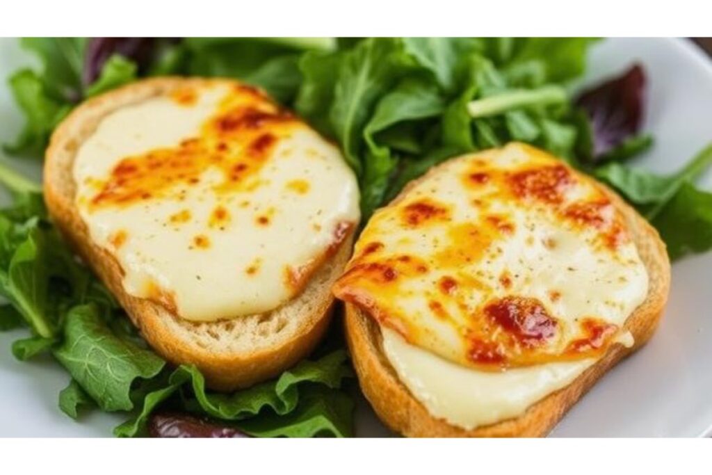 French green salad with bucheron toasts