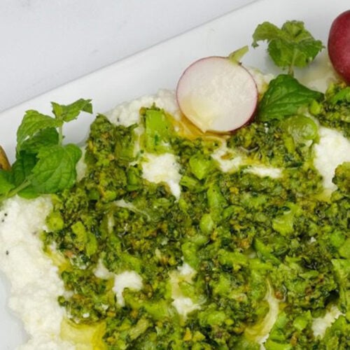 Fresh Fava Beans with Lemon Ricotta and Fresh Herbs