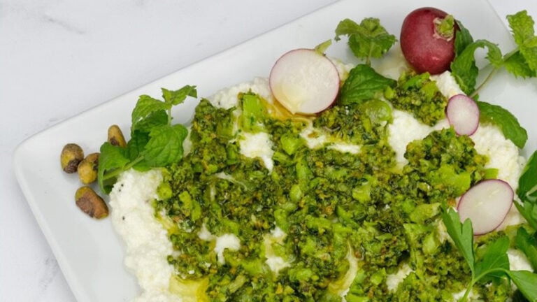 Fresh Fava Beans with Lemon Ricotta and Fresh Herbs