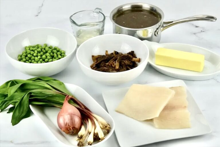 Halibut with Morels, Ramps, and Peas - The Eating Emporium