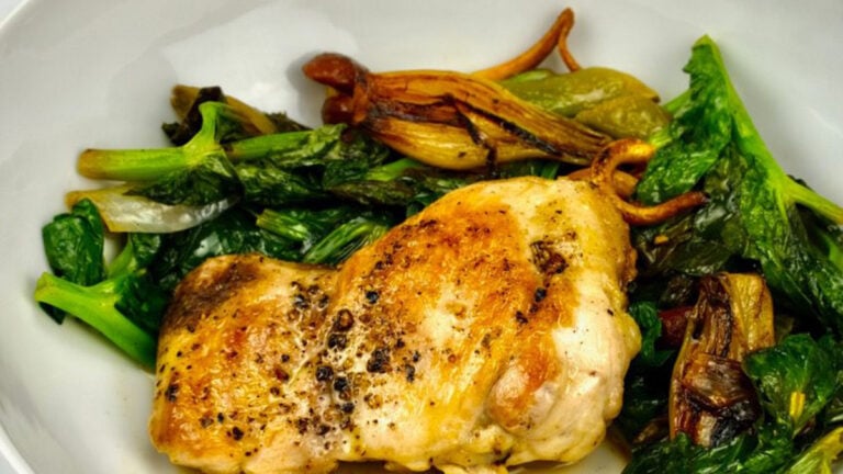 one pan chicken with spring vegetables recipe