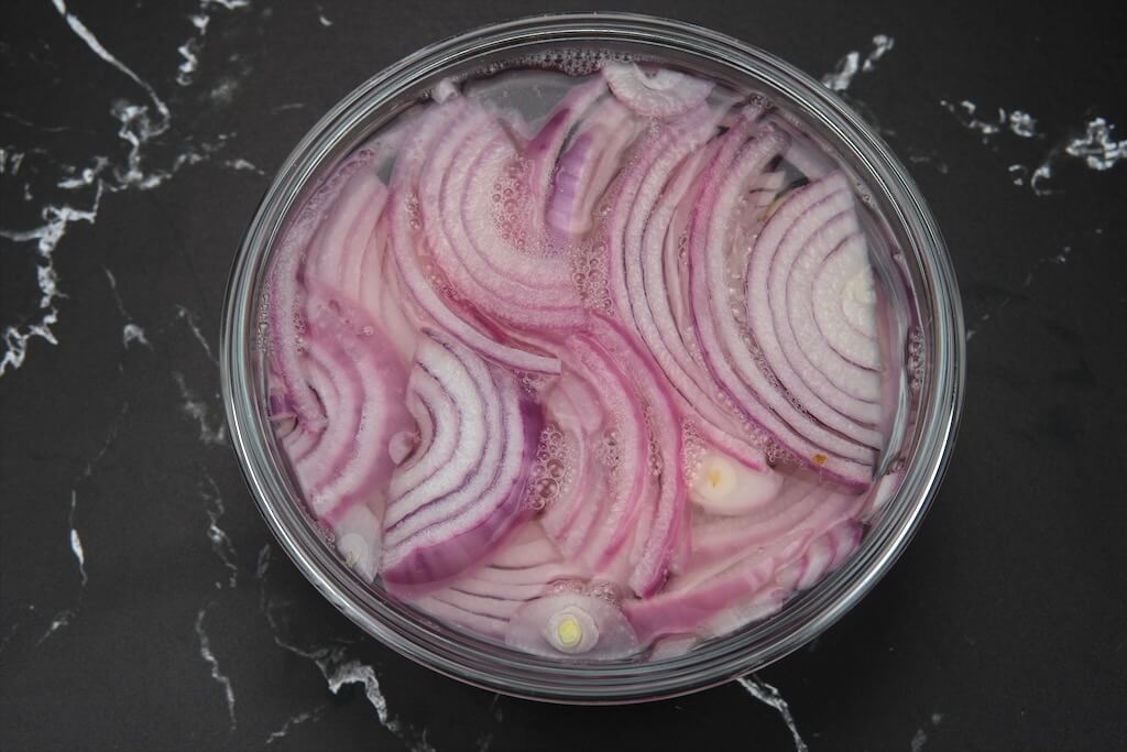 pickled onions to accompany the carne asada tacos recipe