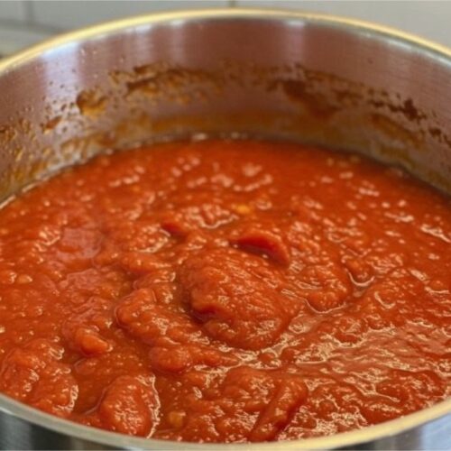 Red sauce with hidden vegetables