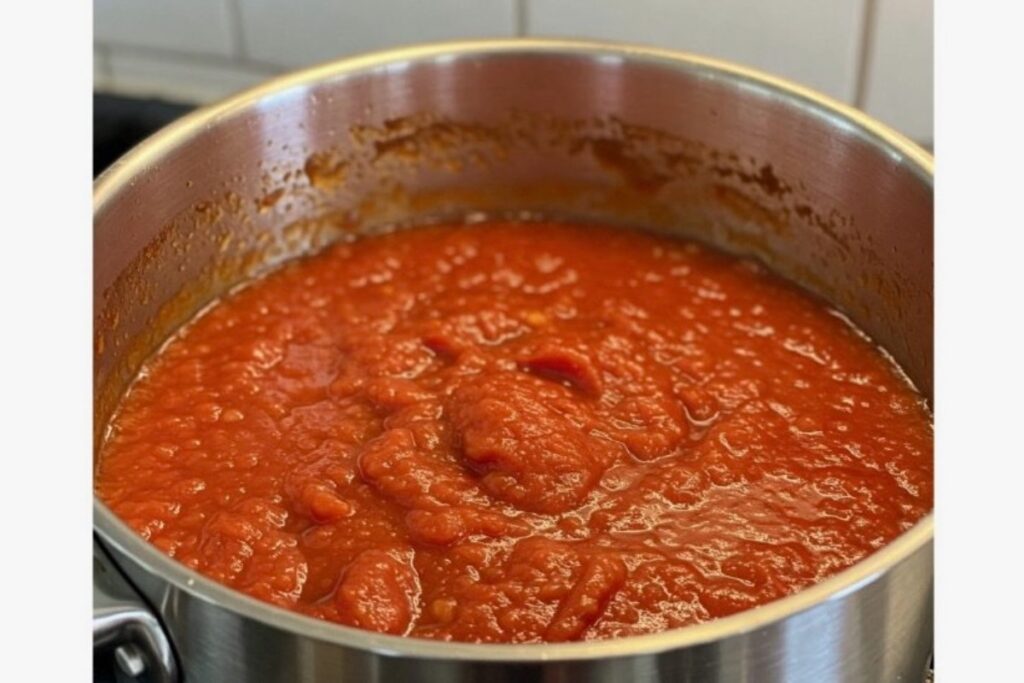 Red sauce with hidden vegetables