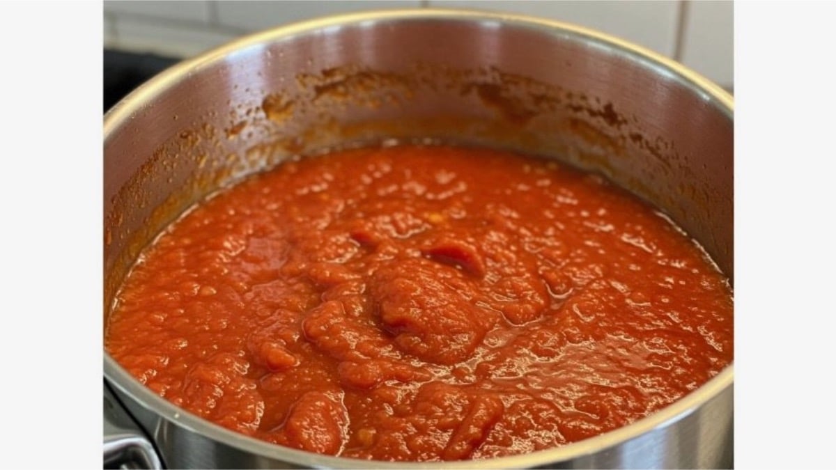 Red sauce with hidden vegetables