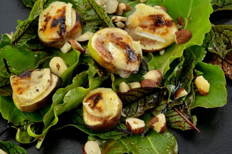 Sorrel and Fig Salad with Warm Robiola Cheese