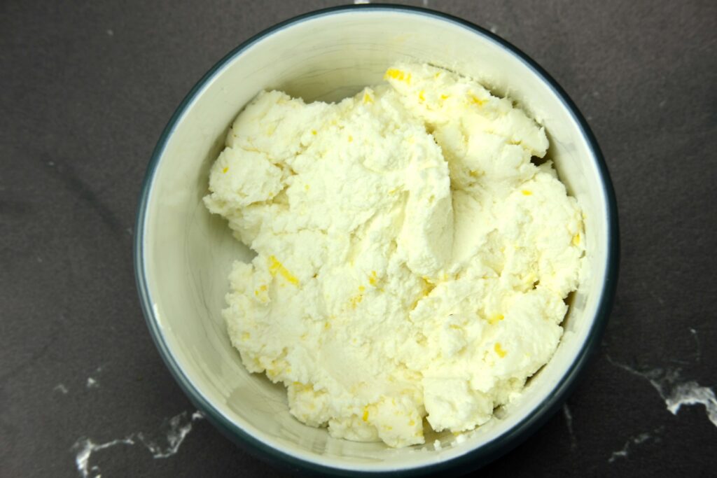 goat cheese with lemon zest for the toast