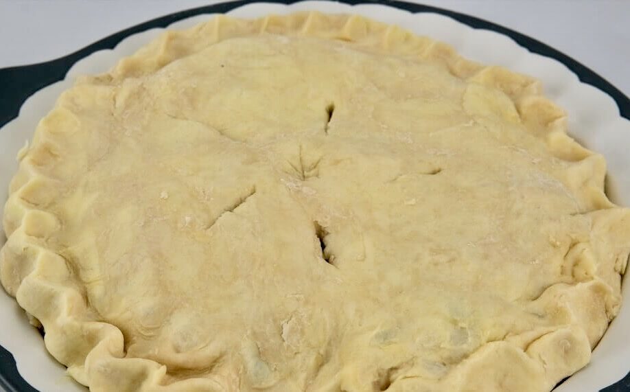homemade chicken pie ready for baking