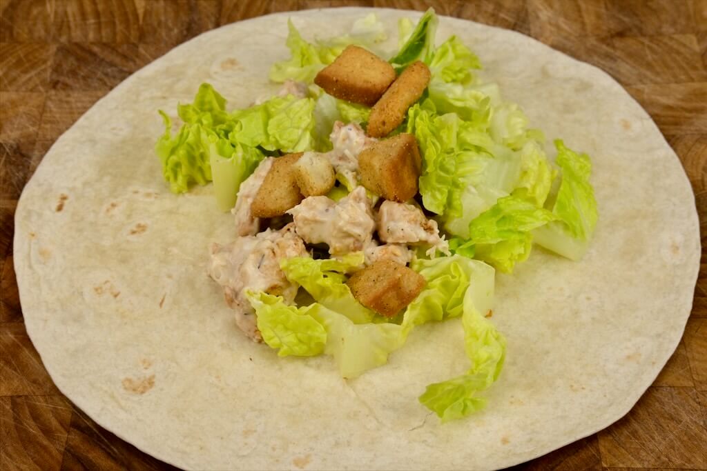 chicken Caesar wraps with romaine lettuce