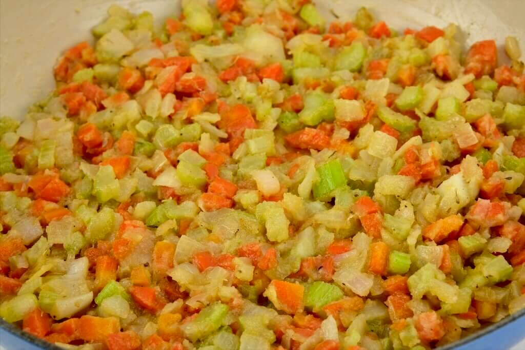 vegetables for the homemade chicken pie recipe