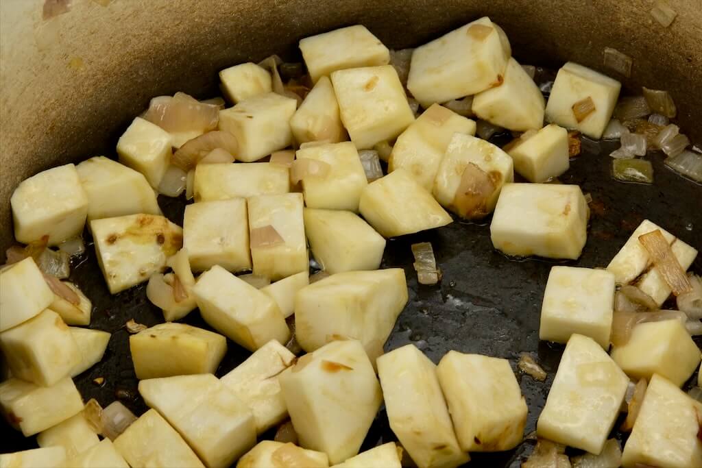 celeriac sauted in shallots and butter