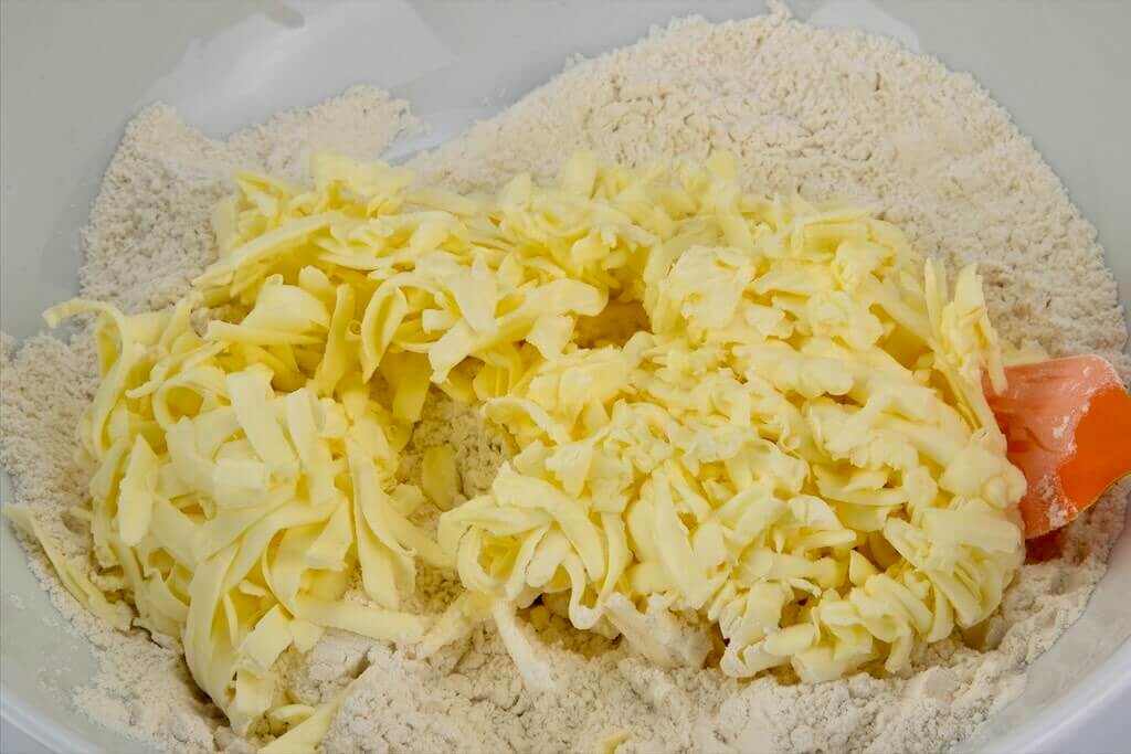 chicken pie ingredients for the flaky crust with grated butter