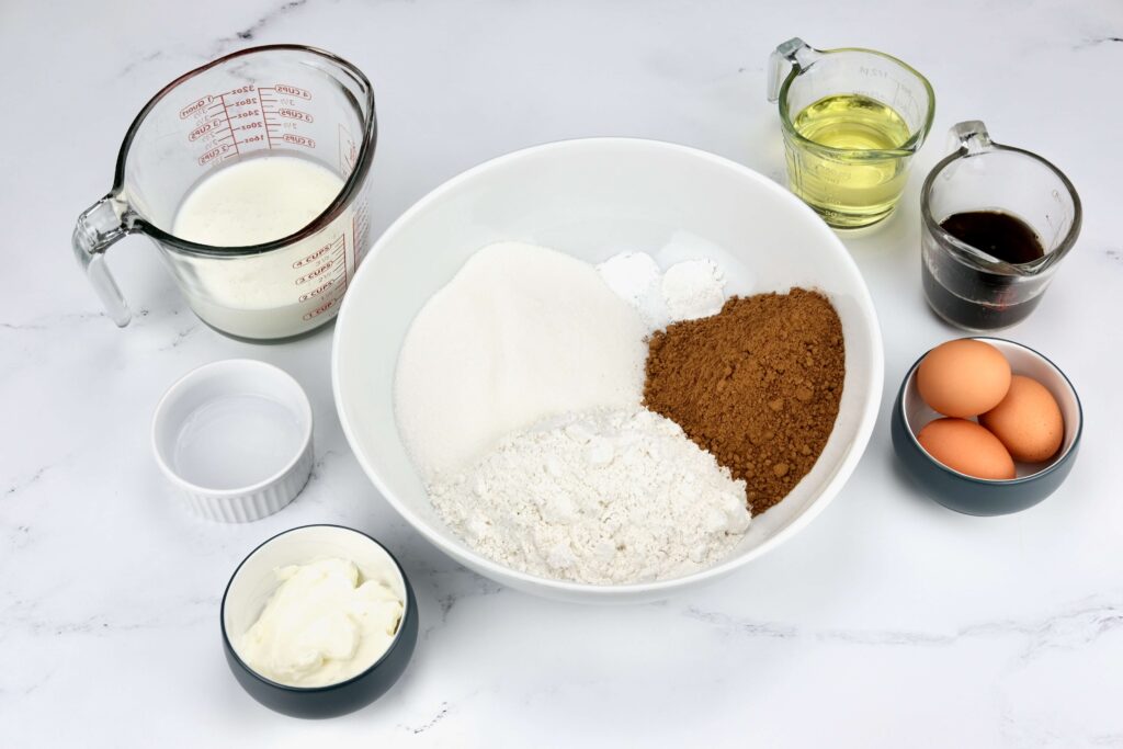 ingredients for the black forest trifle recipe