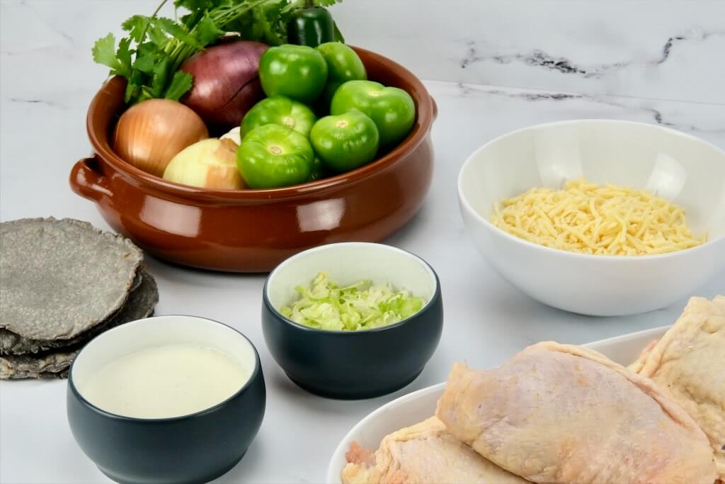 ingredients for baked enchiladas suizas recipe