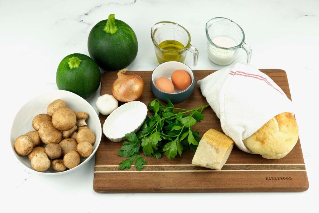 ingredients for summer stuffed vegetables