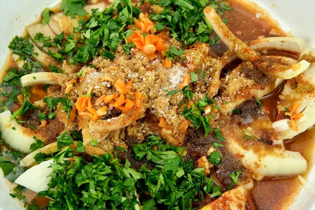 carne asada tacos recipe ingredients mixed together to marinade the beef