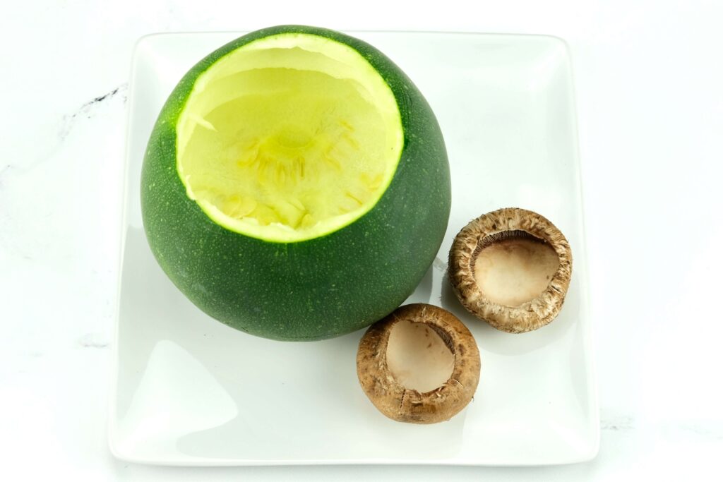 prepared zucchini and mushrooms