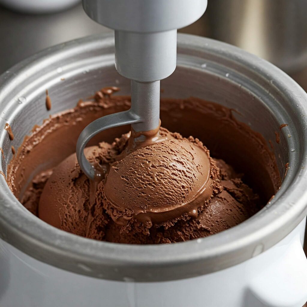 spicy ice cream in an ice cream maker