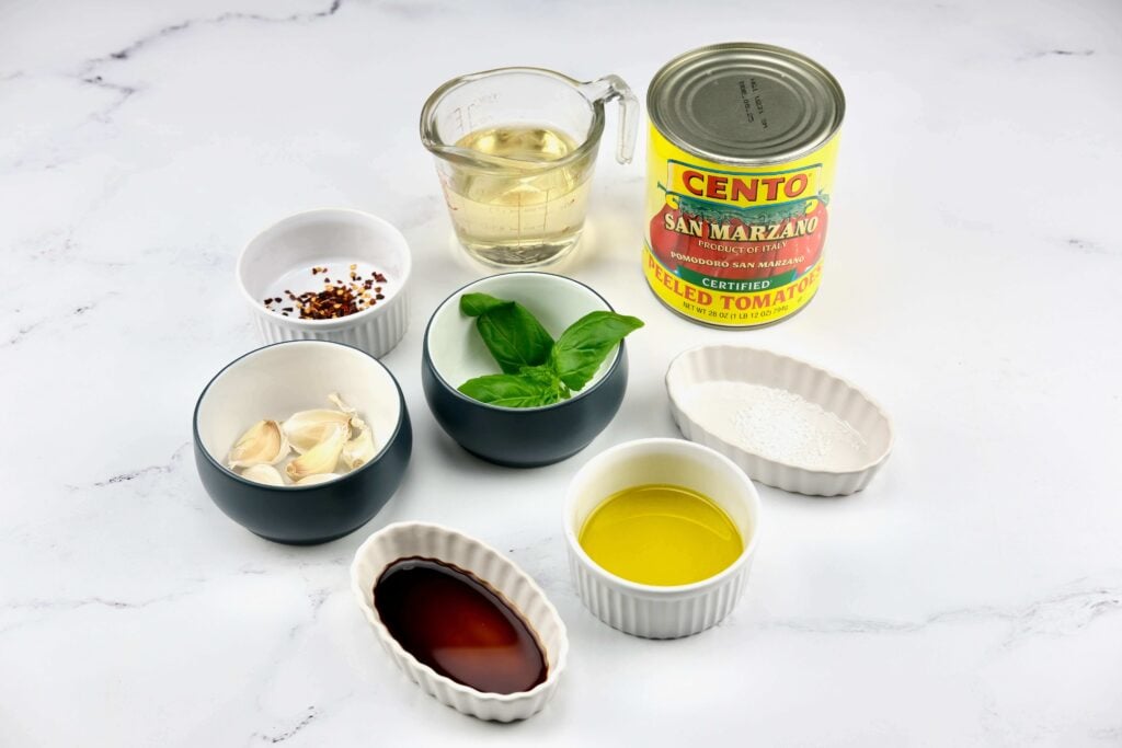 ingredients for vegetarian red sauce