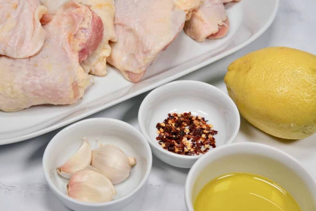 ingredients for Chicken Under a Brick