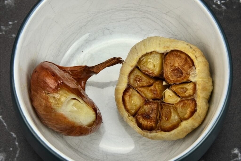 roasted garlic and shallot for the shallot garlic cheese bread