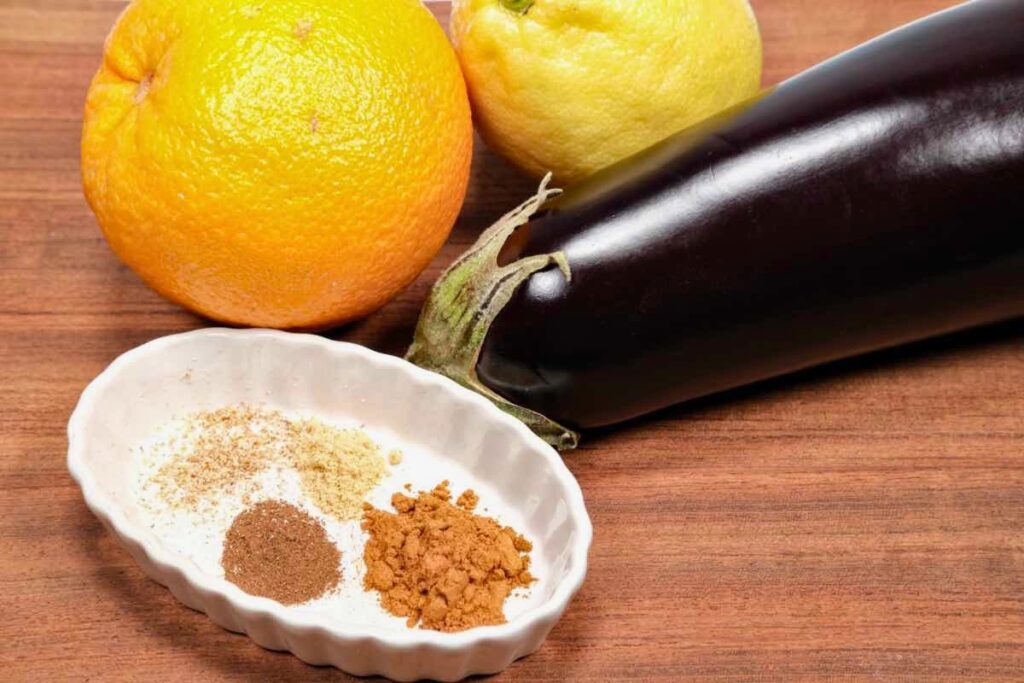 ingredients for the eggplant jam recipe