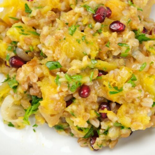 Fall Farro Salad with Butternut Squash and Pomegranate