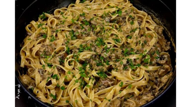 pasta with mushrooms and balsamic cream sauce
