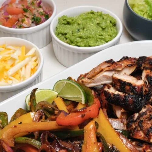 beautifully plated dish from homemade fajita recipe
