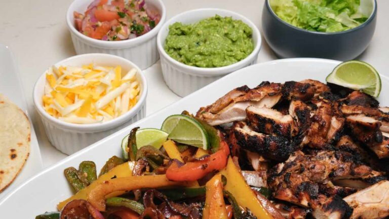 beautifully plated dish from homemade fajita recipe