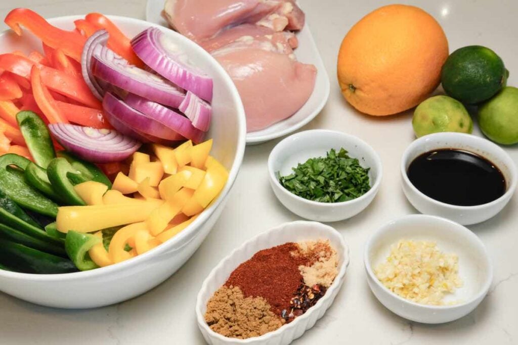 ingredients for homemade fajita recipe