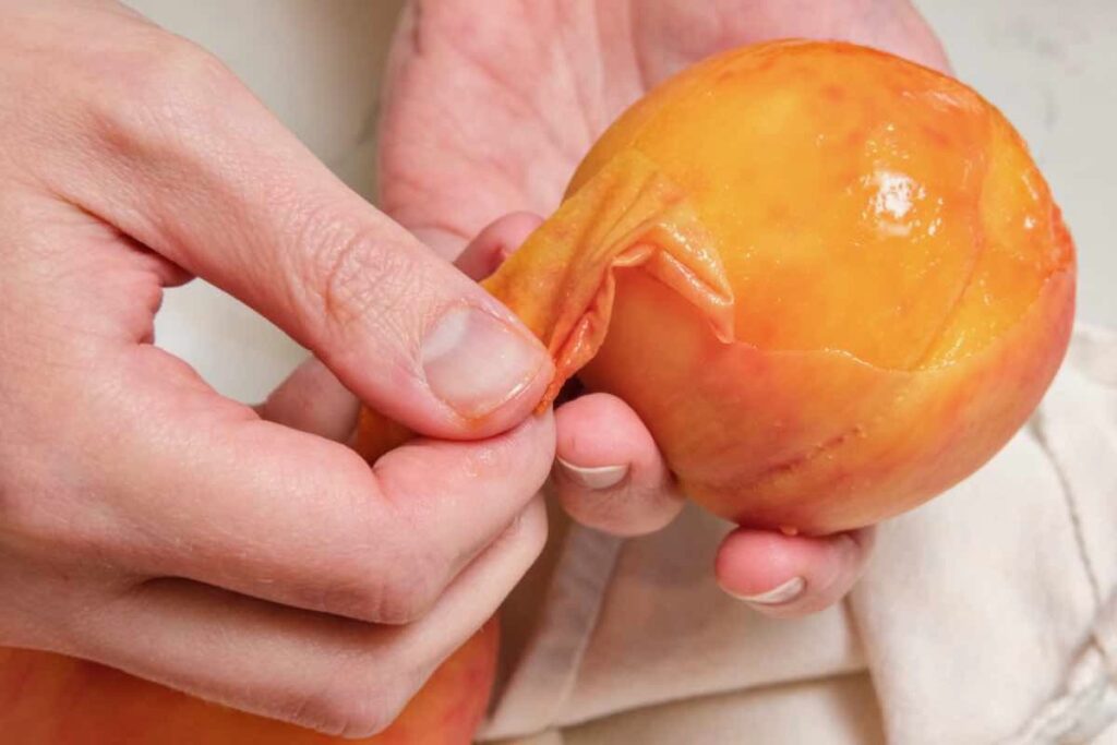 peeling peaches