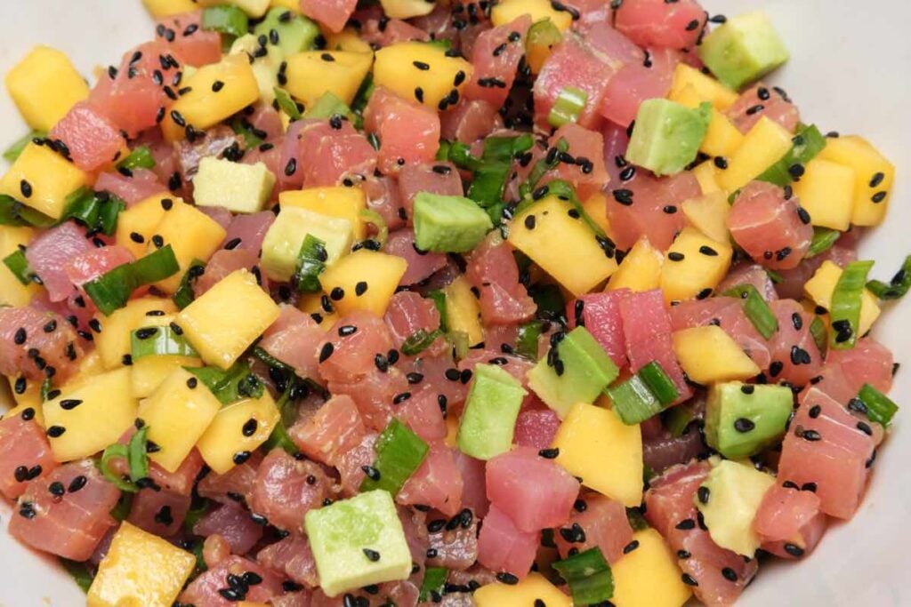 tuna poke recipe with mango and avocado