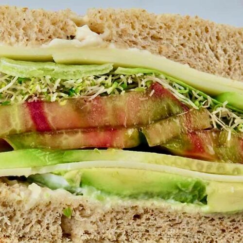 freshly made veggie sandwich