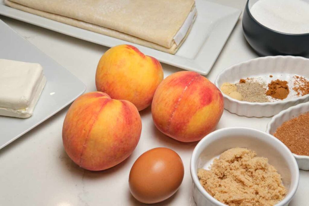 ingredients for the peaches and cream pastry