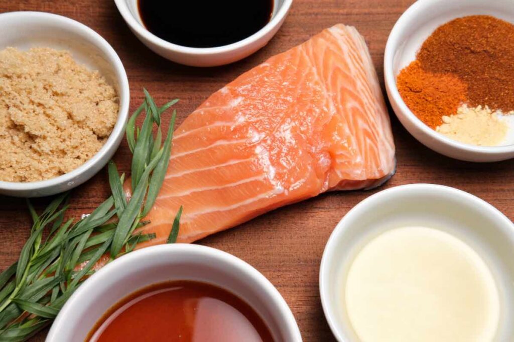 ingredients for the cedar plank salmon recipe