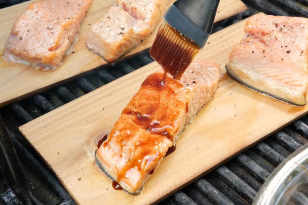 hot honey cedar plank salmon recipe
