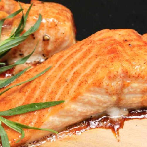 hot honey cedar plank salmon recipe