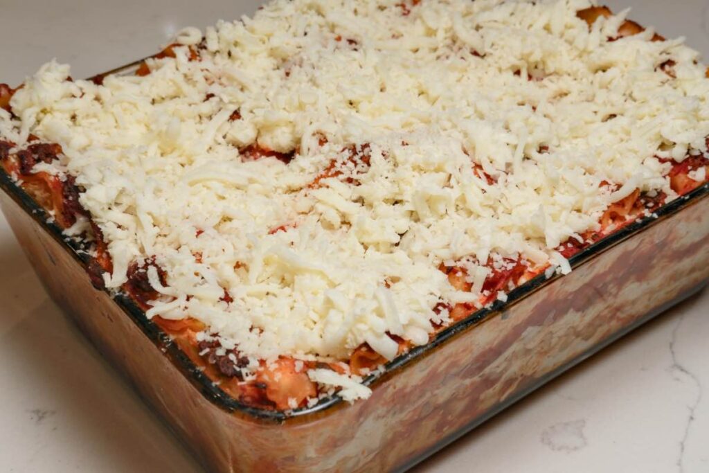 homemade lasagna ready for baking