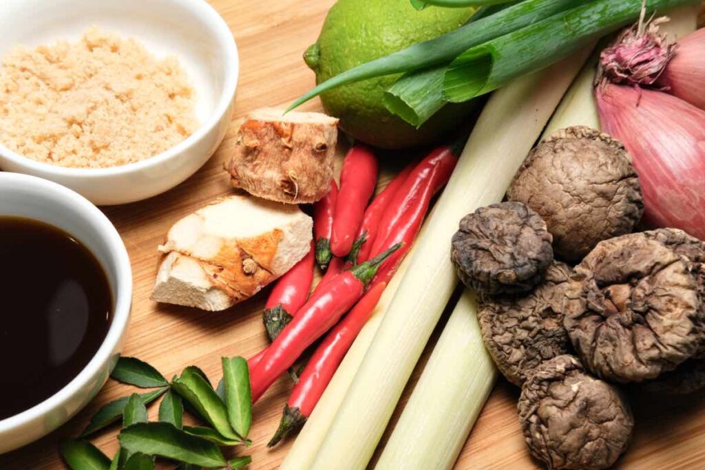 ingredients for the tom kha gai recipe