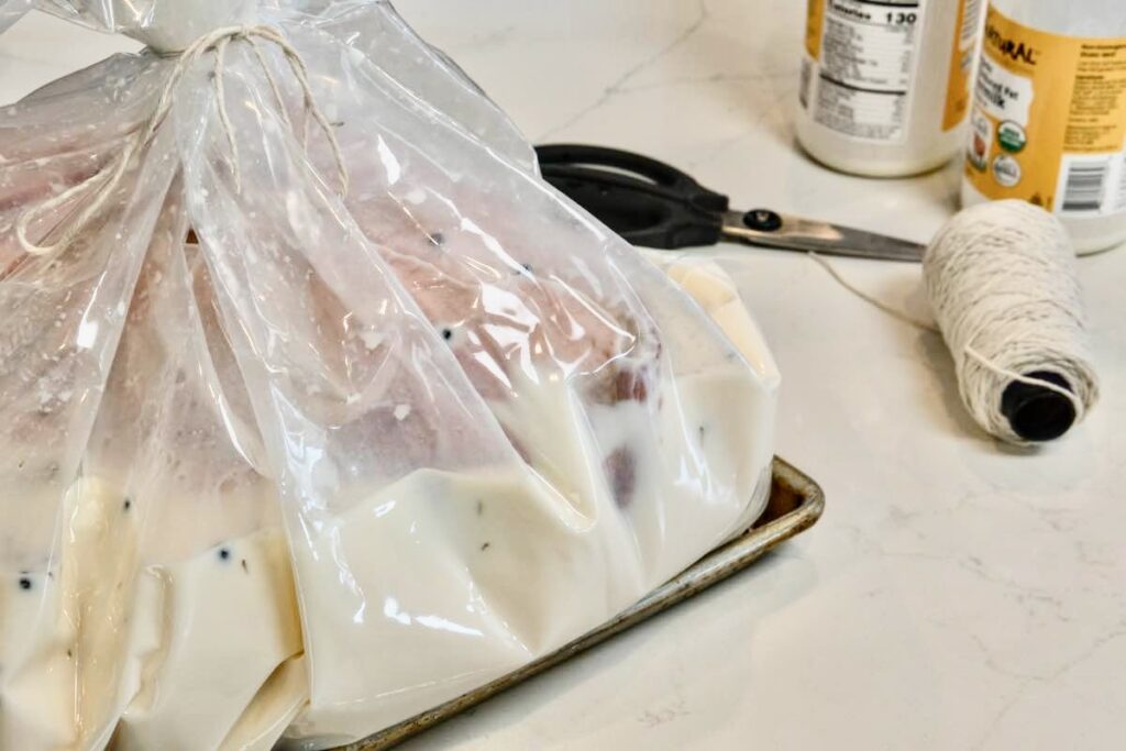 buttermilk brine for the Thanksgiving turkey in a brining bag