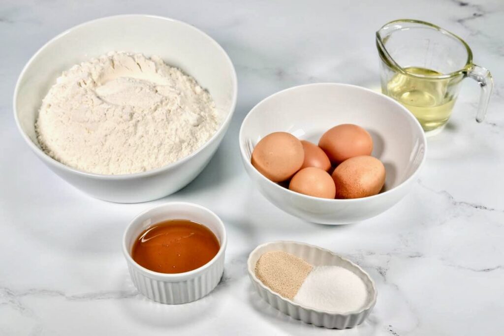 ingredients for the easy challah bread recipe
