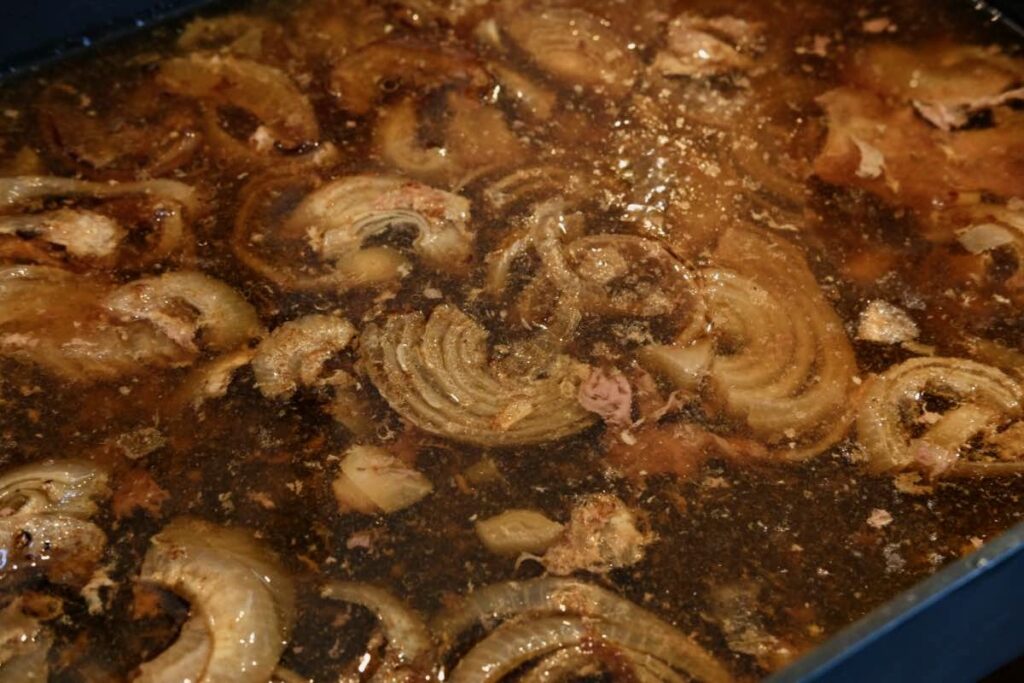 roasted buttermilk-brined Thanksgiving turkey drippings