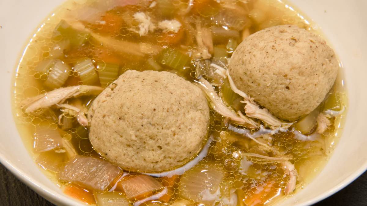 matzo ball soup with fluffy matzo balls