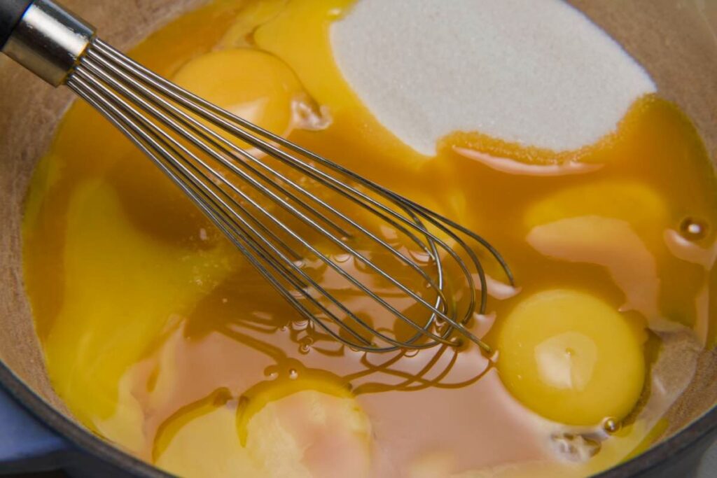 homemade passionfruit curd for pavlova