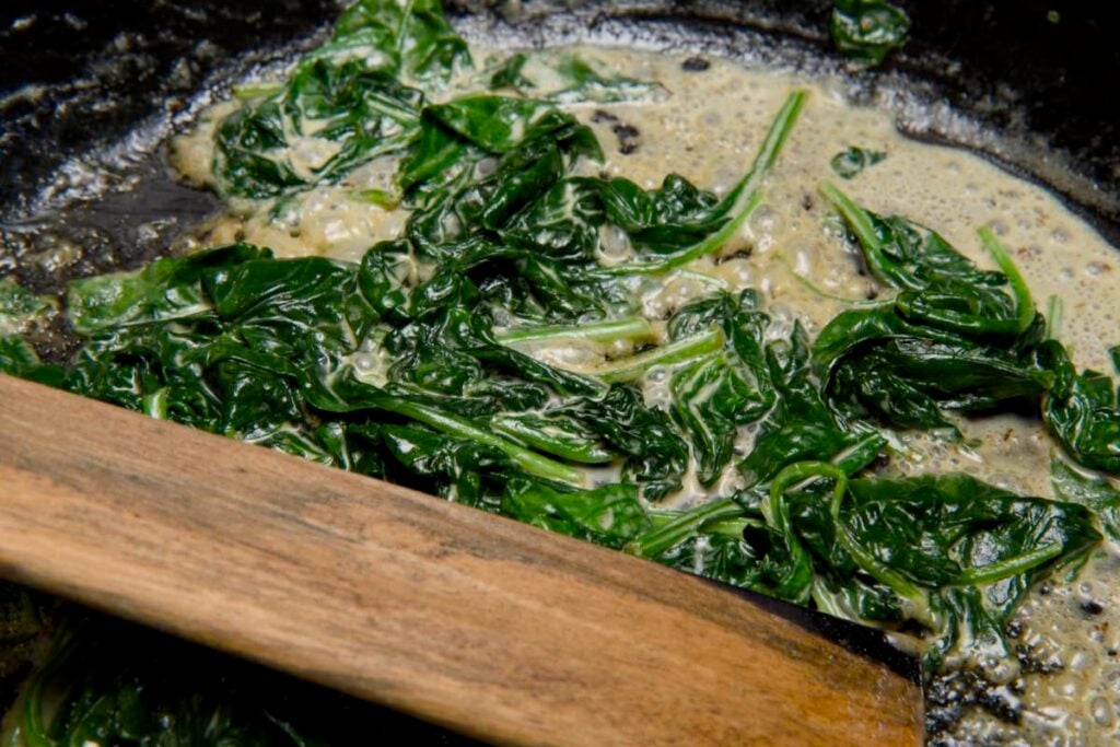 spinach and bacon tartine