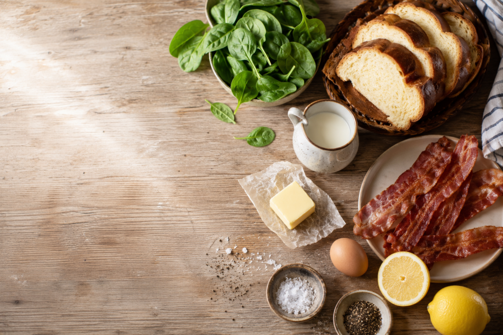 spinach and bacon tartine